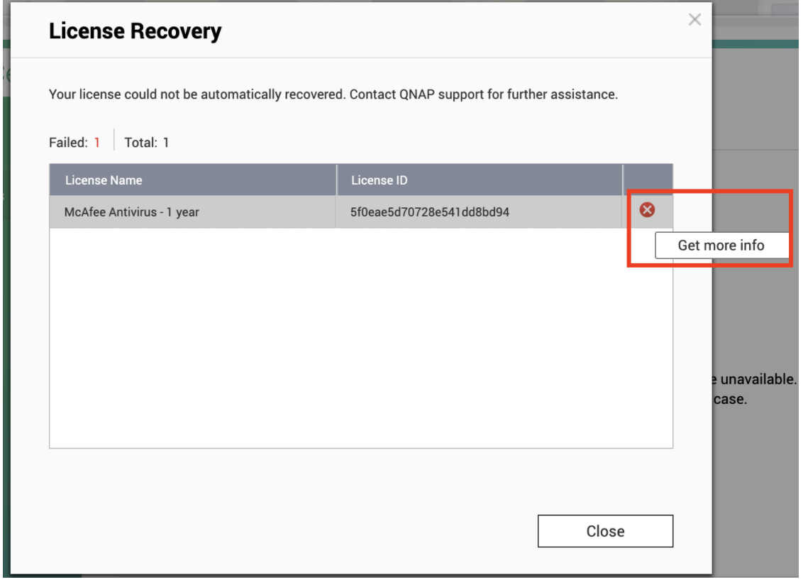 What to do if Recover Licenses fail to be finished? | QNAP (US)