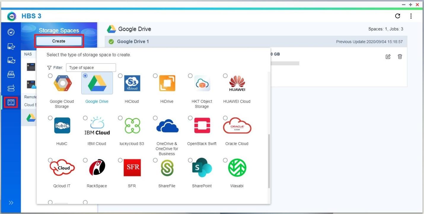 How to add a new storage space to be used for Backup or Restore tasks