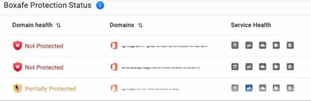 What does each Domain health status mean in Boxafe Protection Status ...