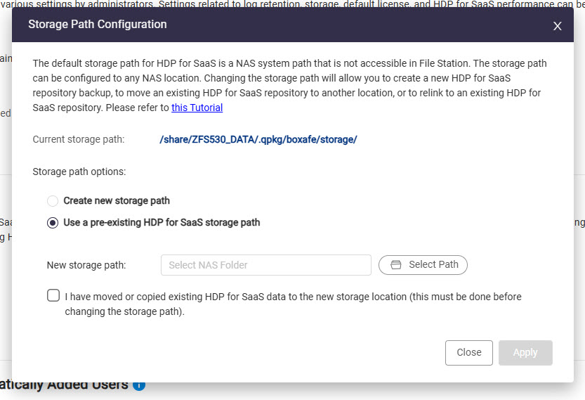 How do I set up or change the storage path in HDP for SaaS 2.0 and ...