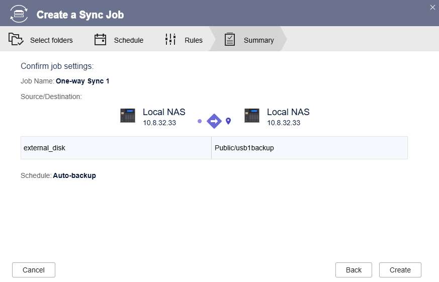 How do I automatically upload data from a USB external drive to my NAS ...
