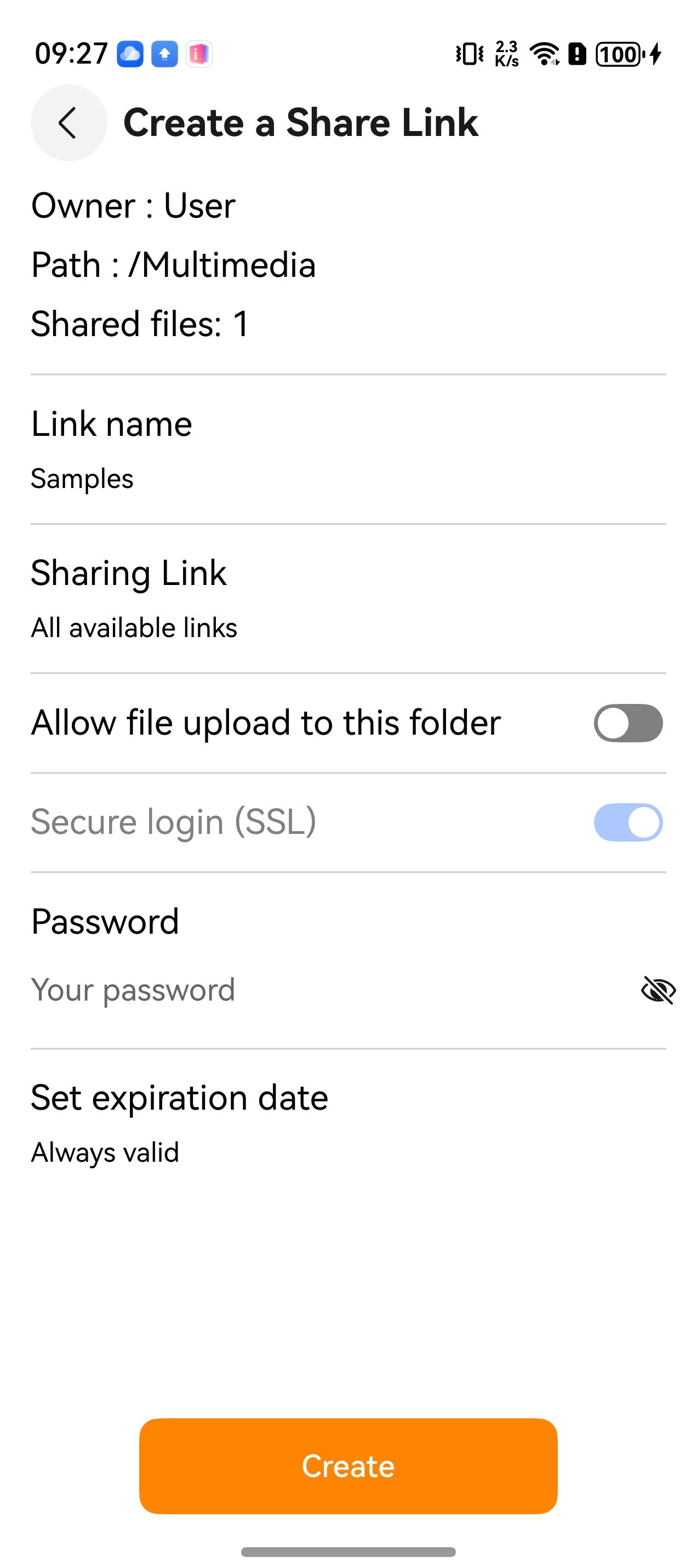 Share files