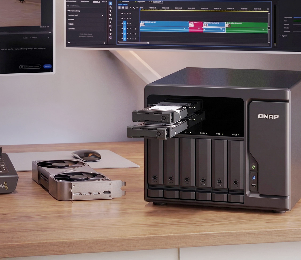 U.2 NVMe SSD Tower NAS for SMBs and Studios | QNAP