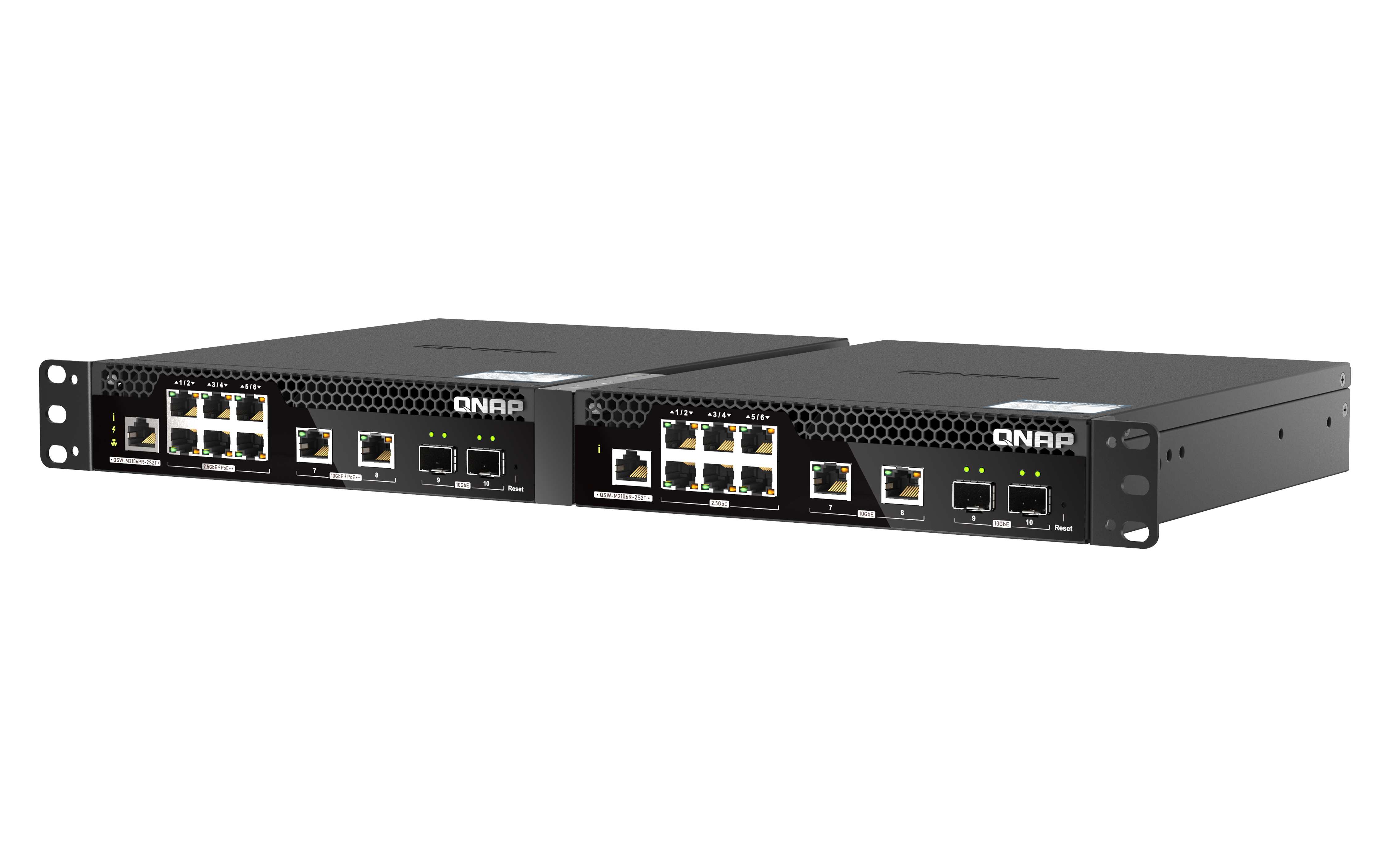 Qsw Rack Mount QSW-M2106PR-2S2T | Half-width Rackmount 10GbE and 2.5GbE PoE++ Layer 2 ...