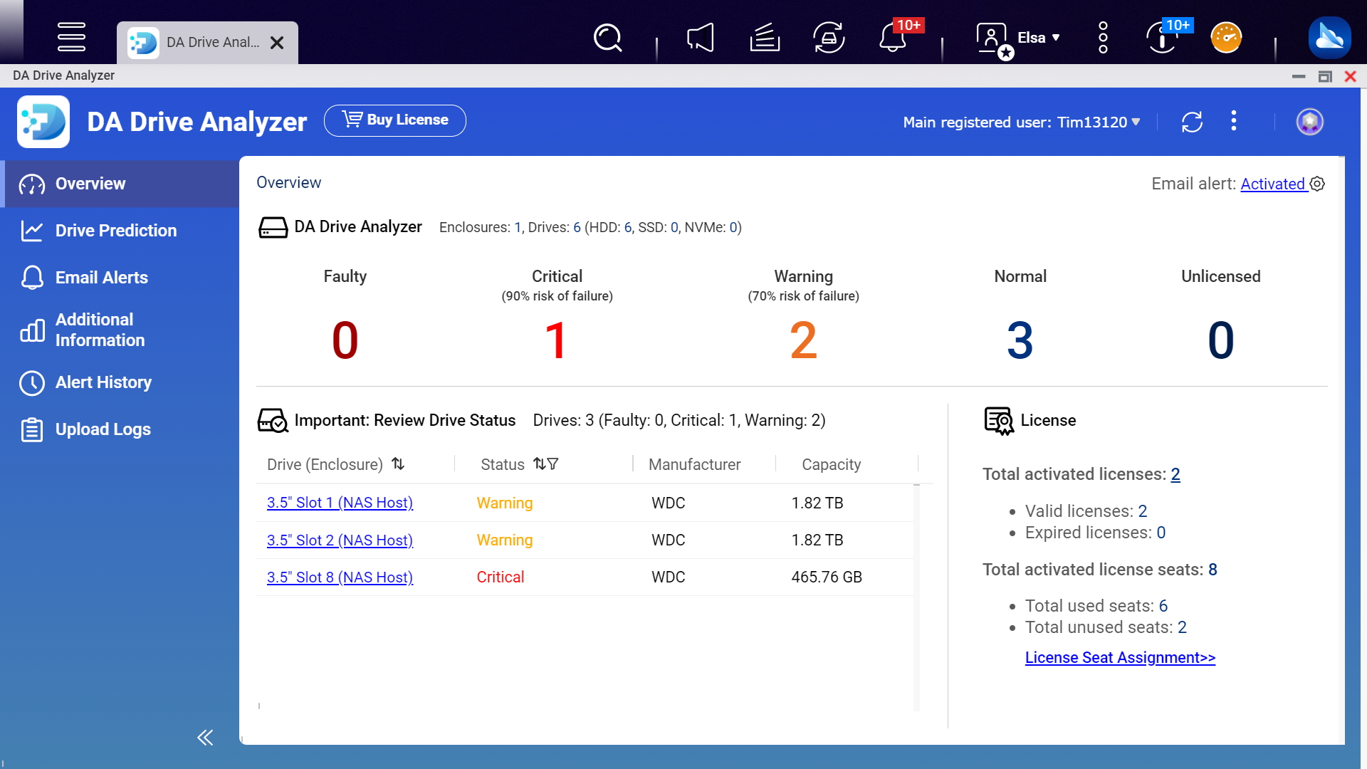 Analizator dysków DA