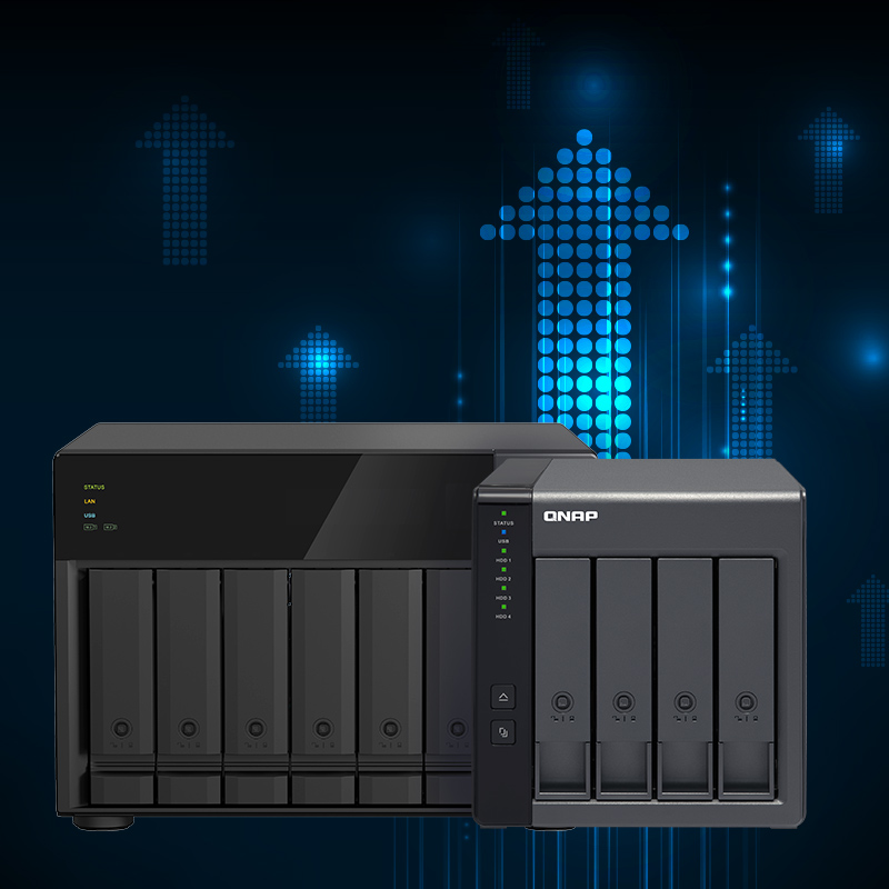 TVS-675, Cost-efficient 8-core 2.5GbE NAS, supporting M.2 SATA/NVMe SSD  caching, PCIe expansion, and 4K HDMI™ display<br>(Supports QTS or QuTS hero  operating system)