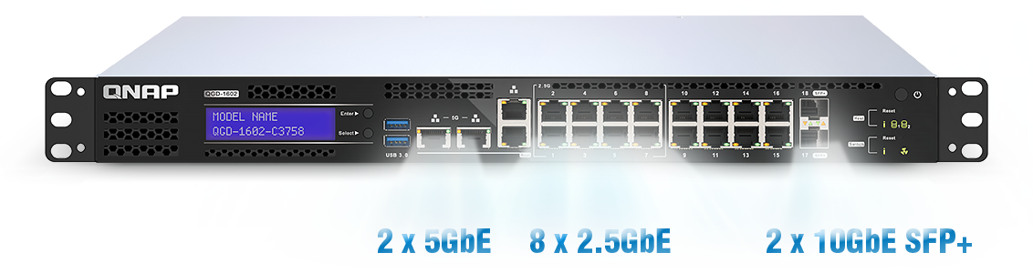 QGD-1602 | Smart Edge Switch with 2.5GbE and 10GbE Capability | QNAP (US)