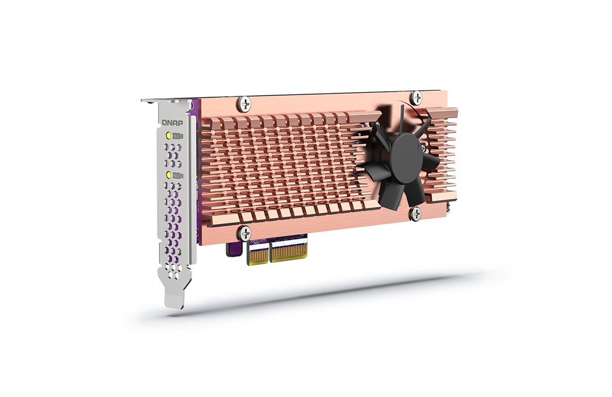 QM2-2P-244A | Add two NVMe SSDs to your NAS with a PCIe 2.0 QM2-2P-244A | Add two NVMe SSDs to your NAS with a PCIe 2.0
