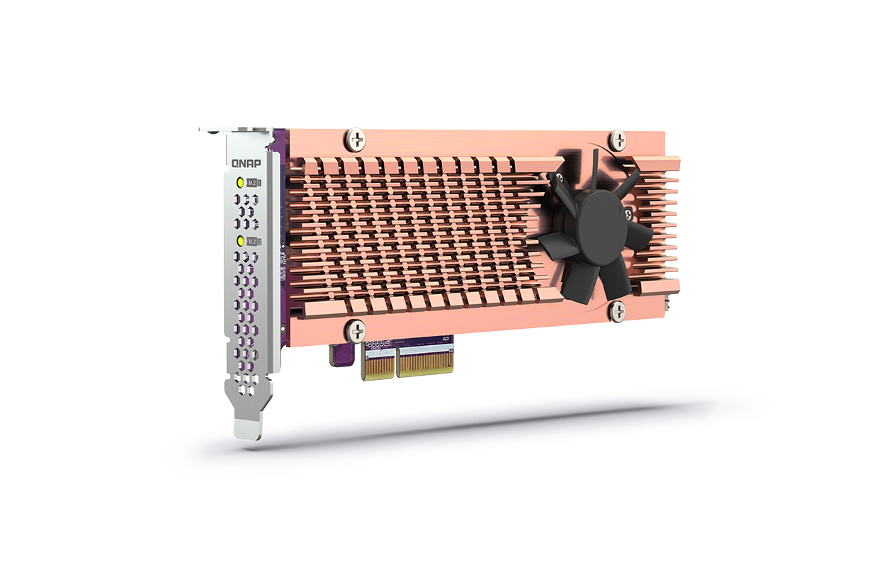 Qnap qm2-2p-344a | dual m. 2 nvme ssd | pcie 3. 0 x4 | hladilni modul | razširitvena kartica za nas 1 Qnap qm2-2p-344a pcie razširitvena kartica za dva m. 2 nvme ssd diska