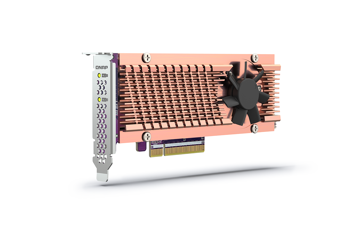 QM2-2P-384A | Add two M.2 NVMe SSDs to your NAS with a PCIe 3.0 QM2-2P-384A | Add two M.2 NVMe SSDs to your NAS with a PCIe 3.0