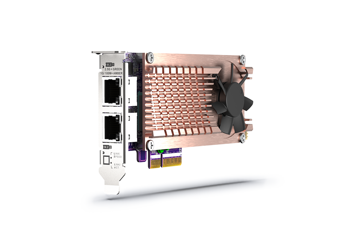 QM2-2P2G2T | 2 x PCIe Gen3 M.2 NVMe SSD & 2 x 2.5GbEポート拡張 QM2-2P2G2T | 2 x PCIe Gen3 M.2 NVMe SSD & 2 x 2.5GbEポート拡張