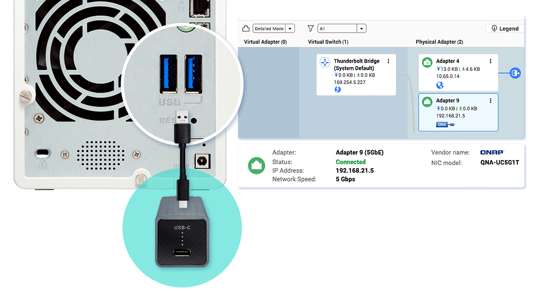 QNA-UC5G1T | USB 3.2 Gen 1から5GbEネットワークに接続 | QNAP