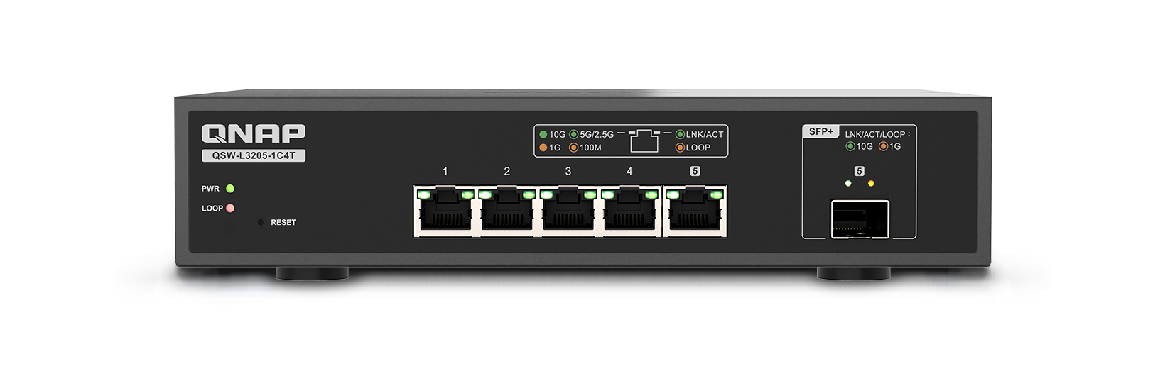 מתג QNAP 5-Port 10GbE QSW-L3205-1C4T Lite Managed