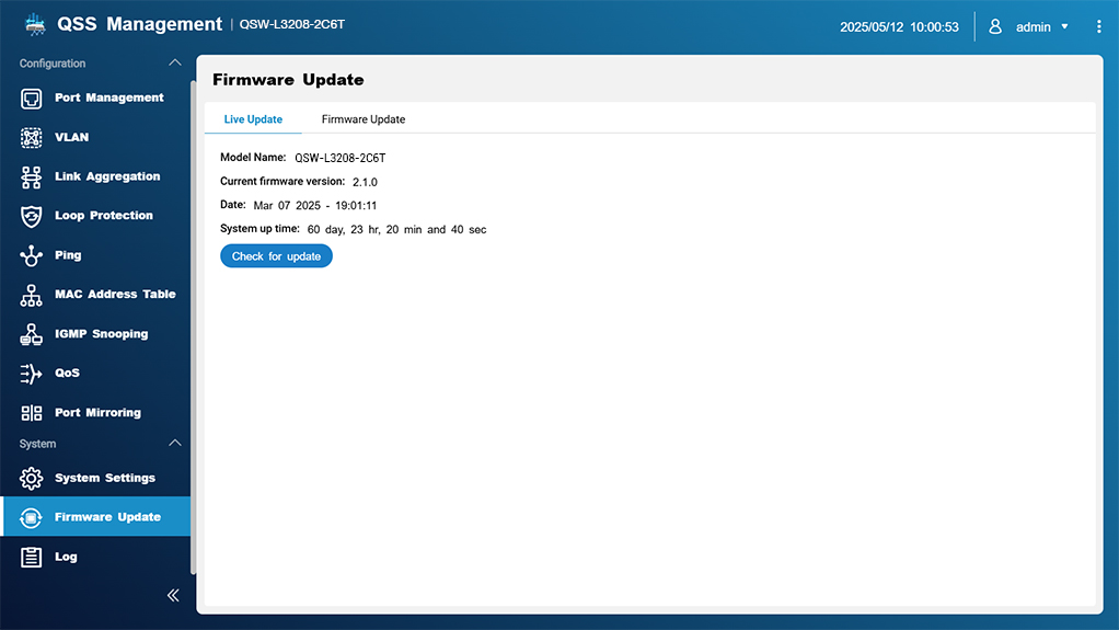 Comprobación y actualización de firmware en línea