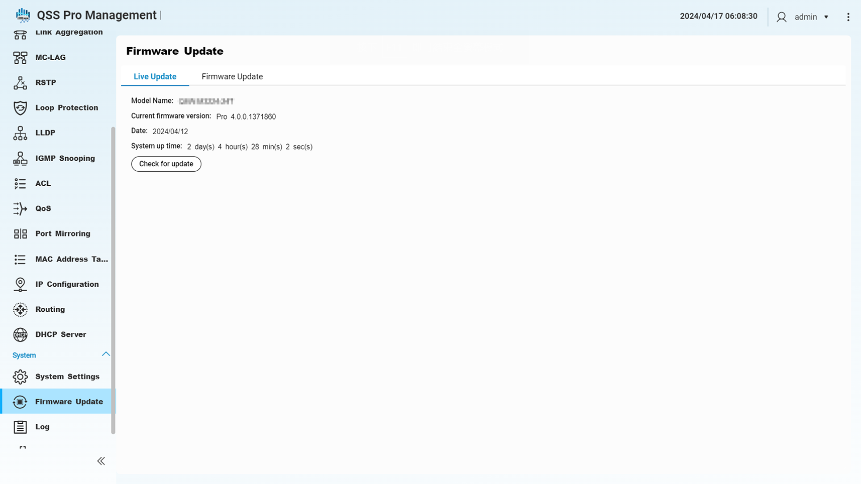 Comprobación y actualización de firmware en línea