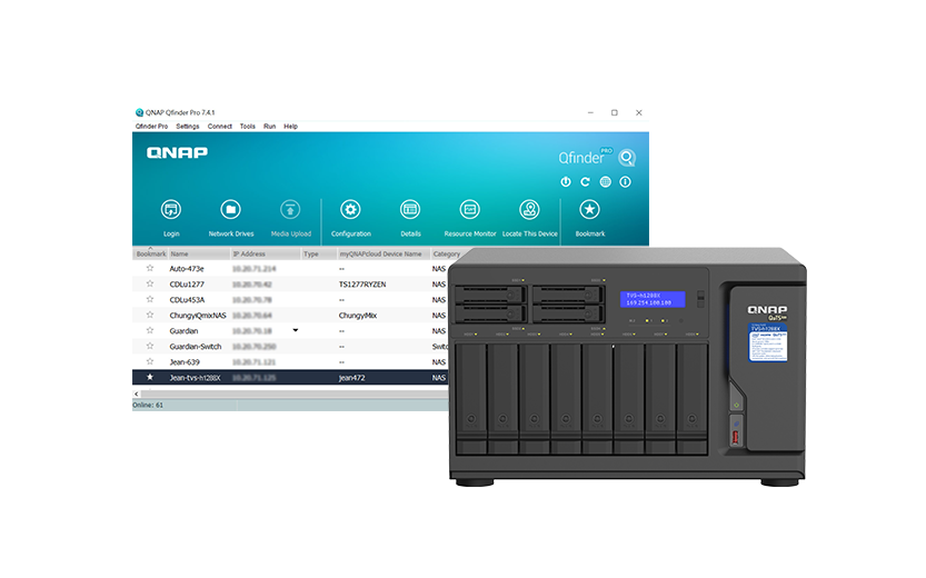 Quick access with Qfinder Pro