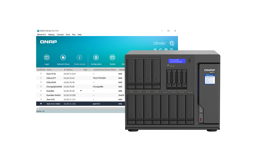 Quick access with Qfinder Pro