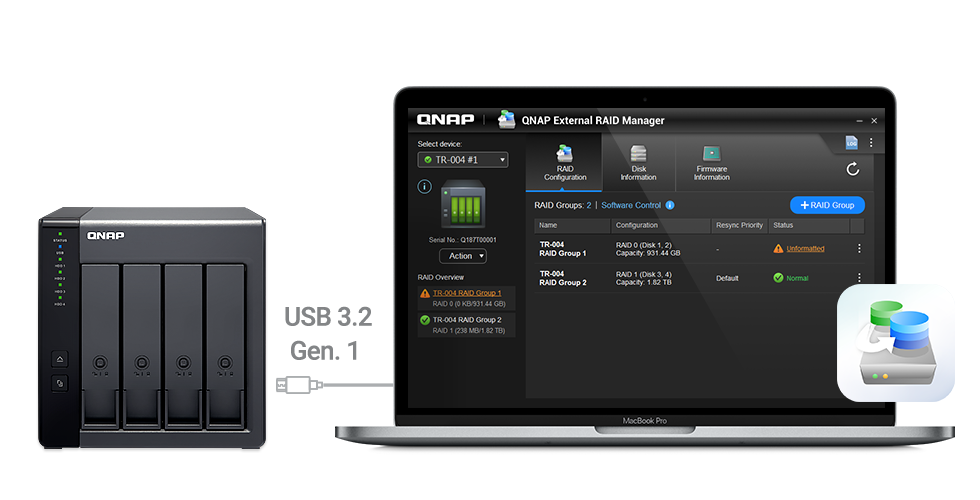 Tr 004 4ベイ Usb 3 2 Gen 1 Raid 拡張エンクロージャー Qnap