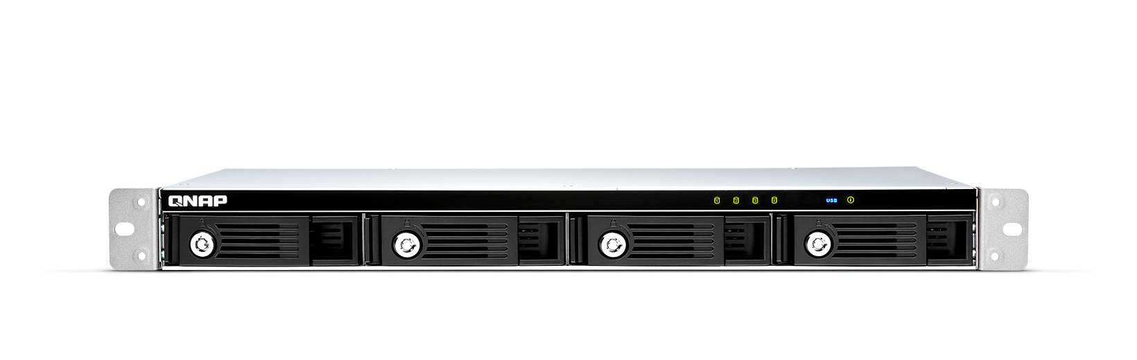 Qnap tr-004u | 4-bay 1u rack usb 3. 2 gen 1 type-c | strojni raid das razširitvena enota 1 Qnap tr-004u 4-bay usb raid razširitvena enota sprednji pogled