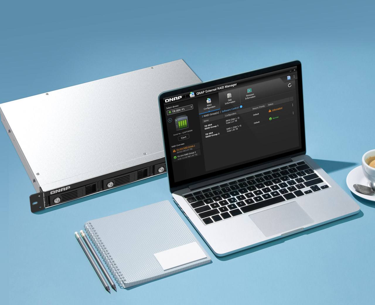 Qnap tr-004u | 4-bay 1u rack usb 3. 2 gen 1 type-c | strojni raid das razširitvena enota 2 Qnap tr-004u zunanji raid sistem z upravljanjem prek računalnika