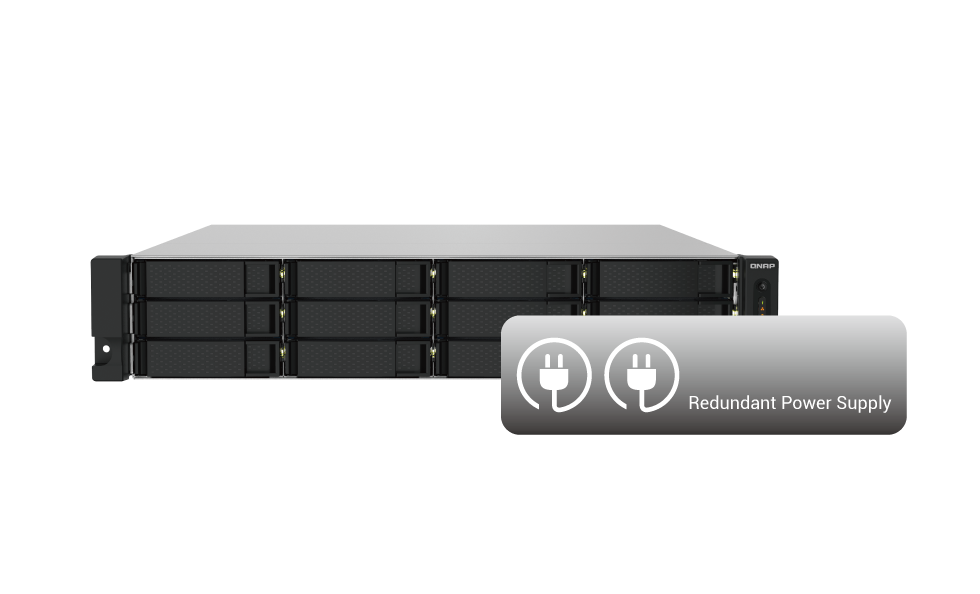 Qnap ts-1232pxu-rp | 12 ležišč | 4gb ddr4 | 2x 10gbe sfp+ in 2x 2. 5gbe | redundantno napajanje | rackmount nas strežnik 4 Qnap ts-1232pxu-rp redundantno napajanje za zanesljivo delovanje