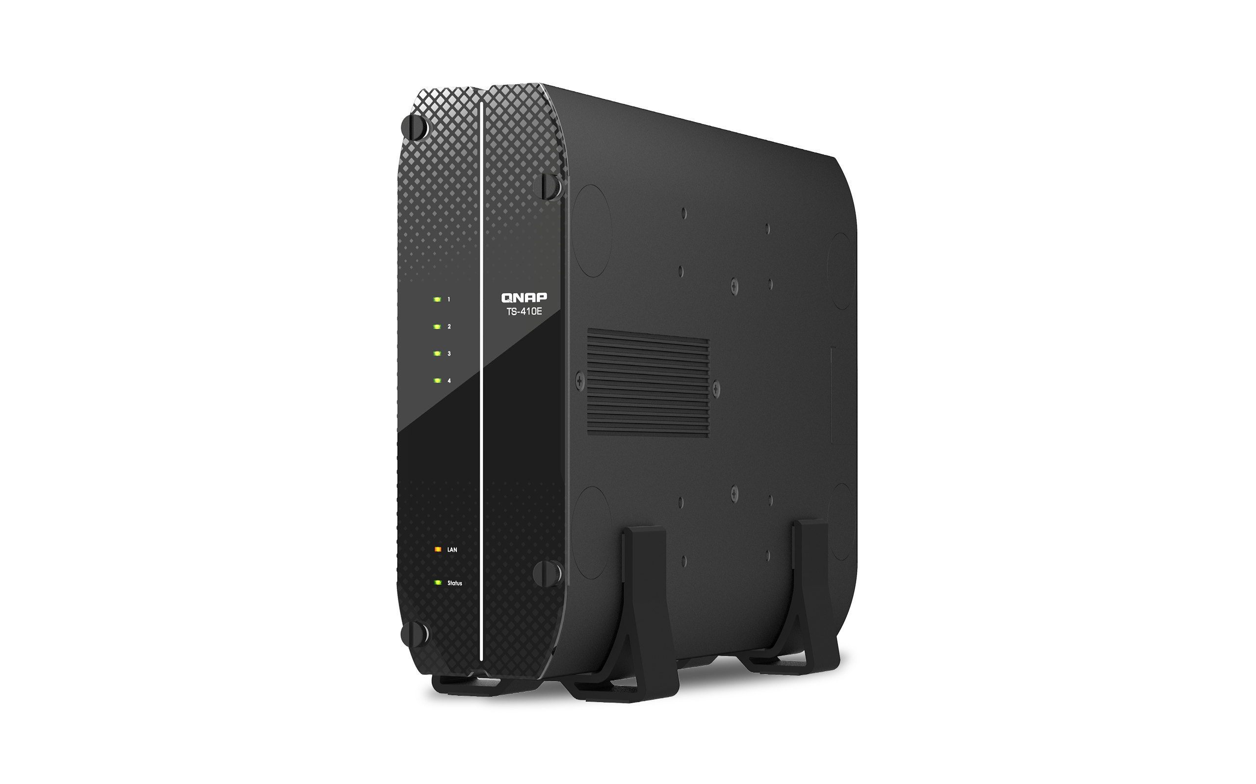 Qnap ts-410e | 4-bay 2. 5" ssd nas | 8gb ddr4 | intel celeron j6412 | 2x 2. 5gbe | fanless professional nas strežnik 1 Qnap ts-410e 4-bay 2. 5-palčni ssd nas strežnik sprednji pogled