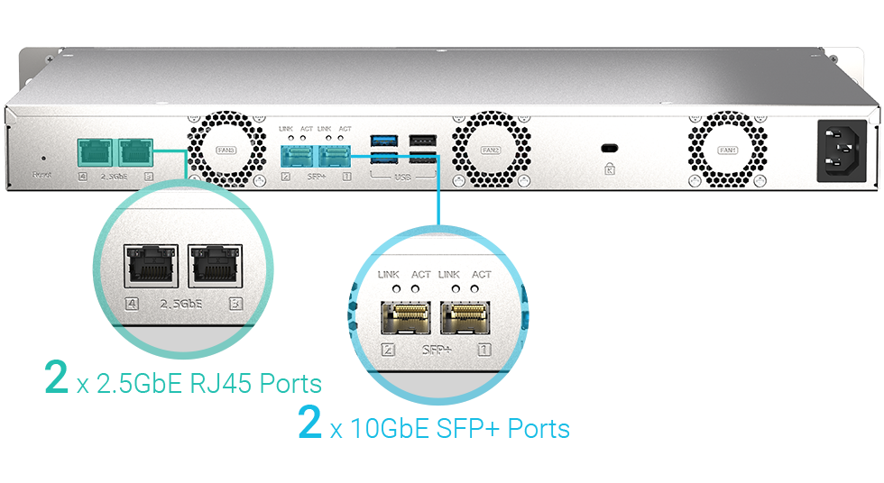  QNAP TS-433-4G-US 4 Bay NAS with Quad-core Processor, 4 GB DDR4  RAM and 2.5GbE Network (Diskless) : Electronics