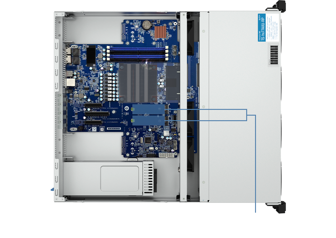 QNAP TS-h2477AXU-RP M.2 NVMe SSD expansion